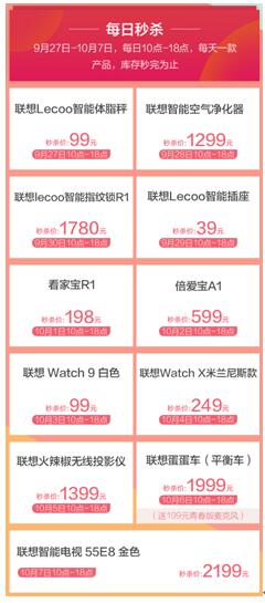 全民升級，智能生活 聯(lián)想智能硬件大幅優(yōu)惠搶購價僅1元