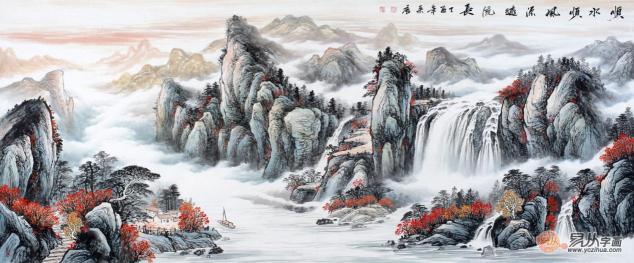 辦公室掛風(fēng)水畫裝飾，宋唐手繪國畫美麗雅致風(fēng)水順暢！
