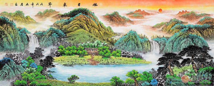 辦公室掛風(fēng)水畫裝飾，宋唐手繪國畫美麗雅致風(fēng)水順暢！