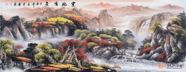 辦公室掛風(fēng)水畫裝飾，宋唐手繪國畫美麗雅致風(fēng)水順暢！