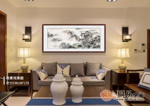 客廳靠山圖掛什么好？精品山水國畫裝飾客廳大氣風水好！