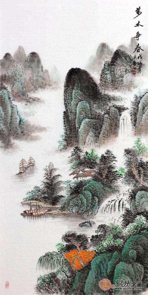 進門玄關掛什么大吉？易從網名人字畫打造美景財運旺！