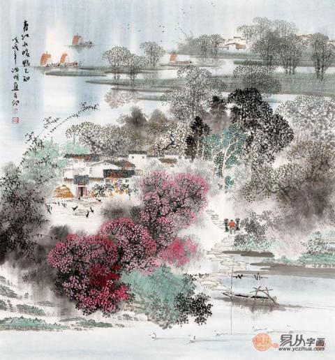 畫(huà)家諸明山水畫(huà)欣賞，領(lǐng)略秀麗江南景色優(yōu)美！