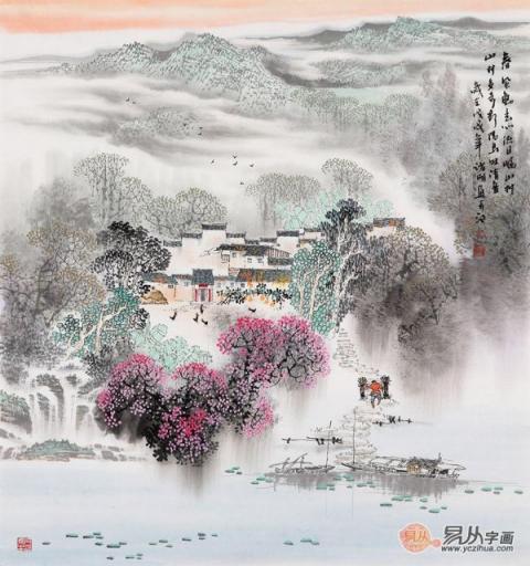 畫(huà)家諸明山水畫(huà)欣賞，領(lǐng)略秀麗江南景色優(yōu)美！