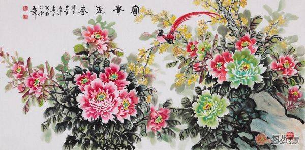 客廳橫幅掛畫推薦，這幾幅名家精品花鳥畫值得擁有