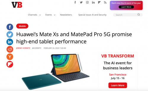 超越iPad Pro的5G 領(lǐng)導(dǎo)力，權(quán)威外媒2020年度獎項頒給華為MatePad Pro 5G