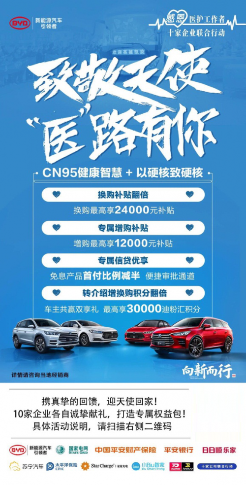 拿什么致敬白衣天使？418蘇寧汽車聯合比亞迪等品牌在行動