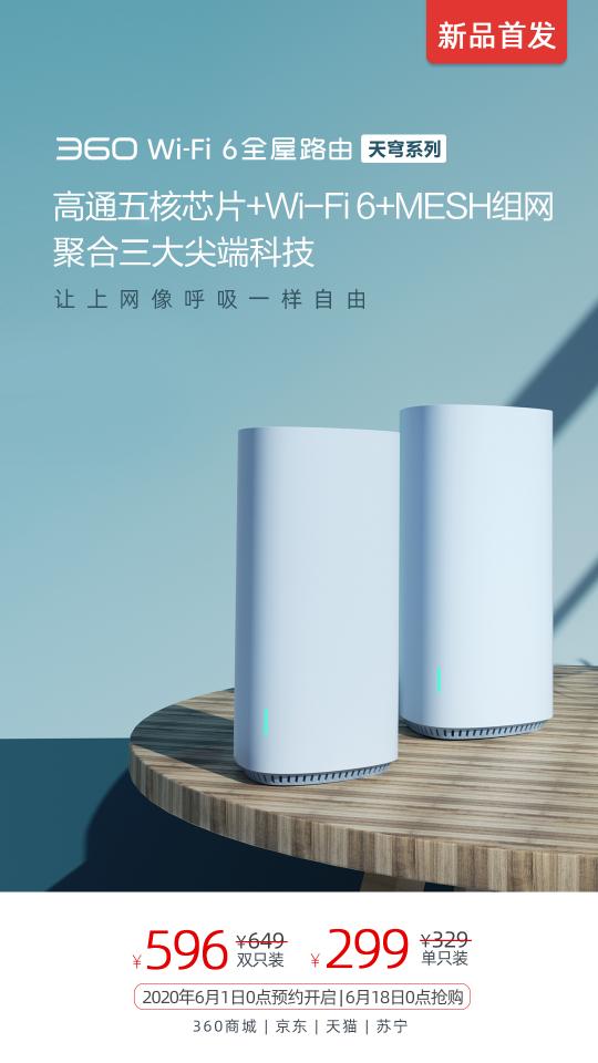 三大尖端科技搶奪WiFi6市場，新品360全屋路由來了！