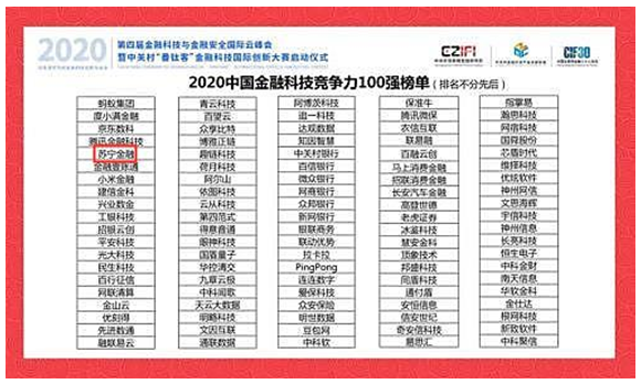 蘇寧金融入選2020中國(guó)金融科技競(jìng)爭(zhēng)力100強(qiáng)榜單