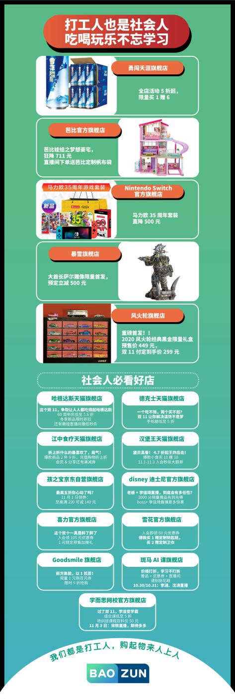 寶尊發(fā)布雙11購物攻略，加油打工人！