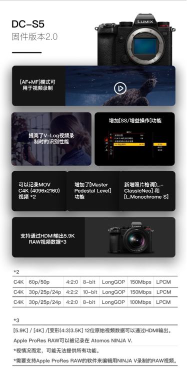持續(xù)提升用戶體驗!松下S系、G系無反微單相機固件升級