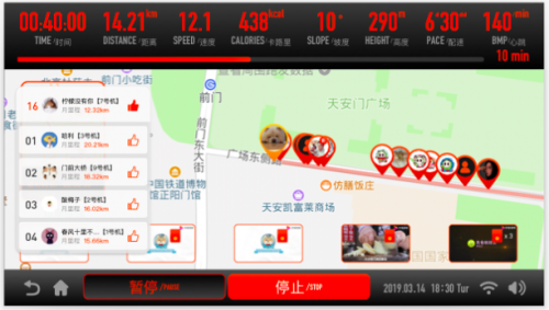 練多多健身交互屏，讓跑步機(jī)成為場(chǎng)館增收“神器”
