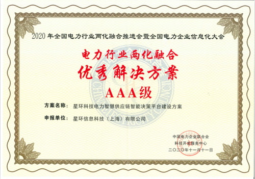 星環(huán)科技榮獲AAA級電力行業(yè)兩化融合優(yōu)秀解決方案  助力電力行業(yè)數(shù)字化轉(zhuǎn)型