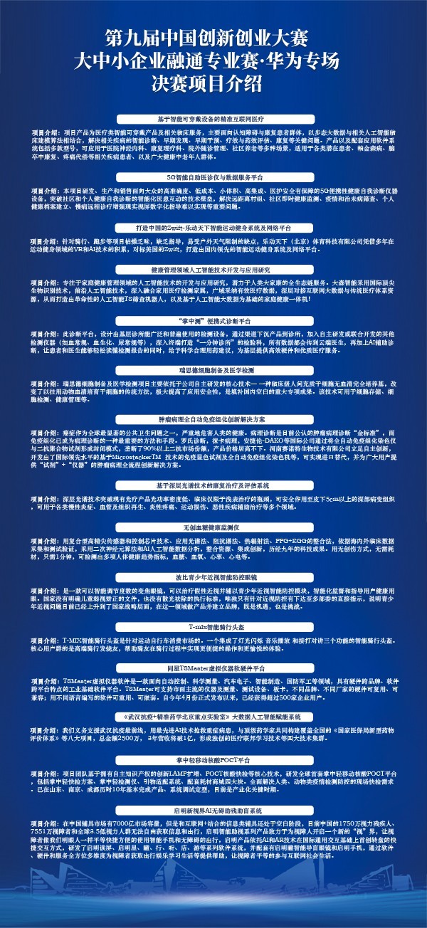 賽鼓擂響！第九屆中國創(chuàng)新創(chuàng)業(yè)大賽大中小企業(yè)融通專業(yè)賽華為專場決賽即將開賽