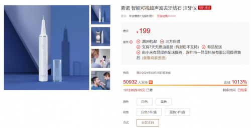 小米有品眾籌超10000000！素諾智能可視潔牙儀T11Pro為何一炮而紅？