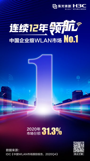 連續(xù)12年領(lǐng)航 新華三WLAN穩(wěn)居中國企業(yè)市場(chǎng)份額第一