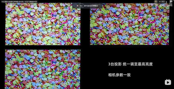 當(dāng)貝X3官方測評圖露出，色彩表現(xiàn)不如極米H3S