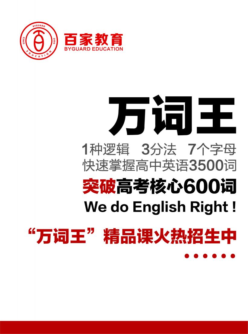百家教育高中英語(yǔ)有效提分快速提高成績(jī)
