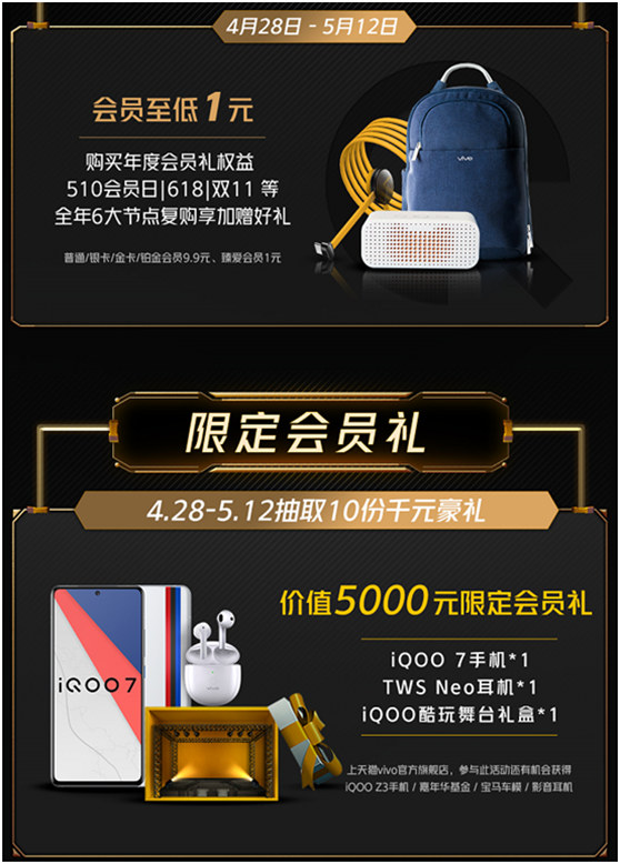 最勁爆的購(gòu)手機(jī)福利！iQOO年度會(huì)員日來(lái)襲