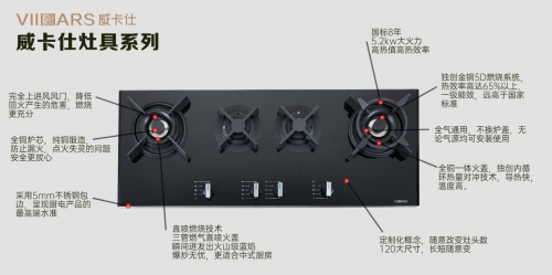 威卡仕金剛5D定制灶具，頂級(jí)配置，“灶”就非凡