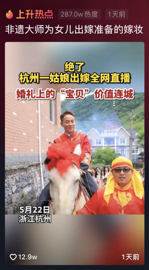 抖音非遺大師為女兒準備嫁妝，婚禮上的寶貝價值連城