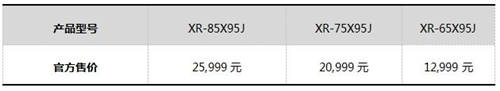 索尼8K電視Z9J、4K電視X95J及83英寸A90J開售