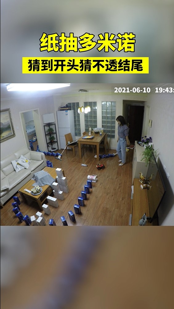 高手在民間！北京父子用京東618百余包紙抽搭多米諾為媽媽送生日驚喜
