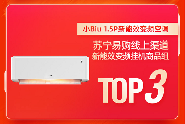 貨到半日裝加持，蘇寧小Biu空調(diào)發(fā)力618、12小時銷量登榜TOP3