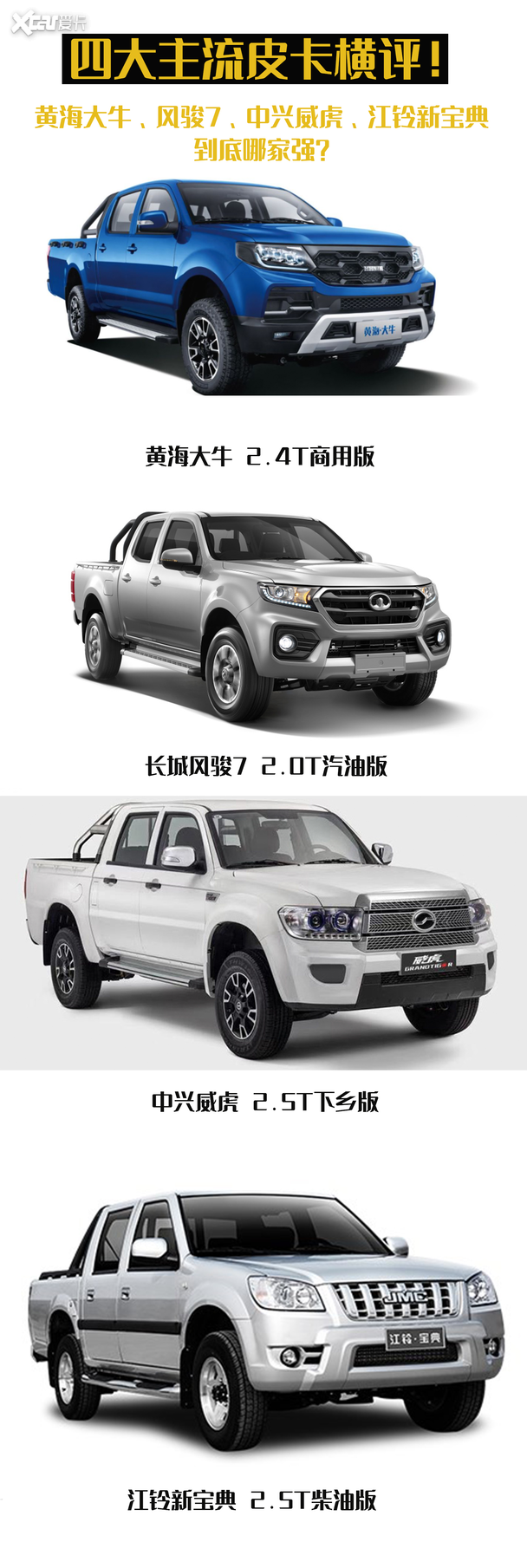 皮卡橫評！黃海大牛、風(fēng)駿、威虎、新寶典