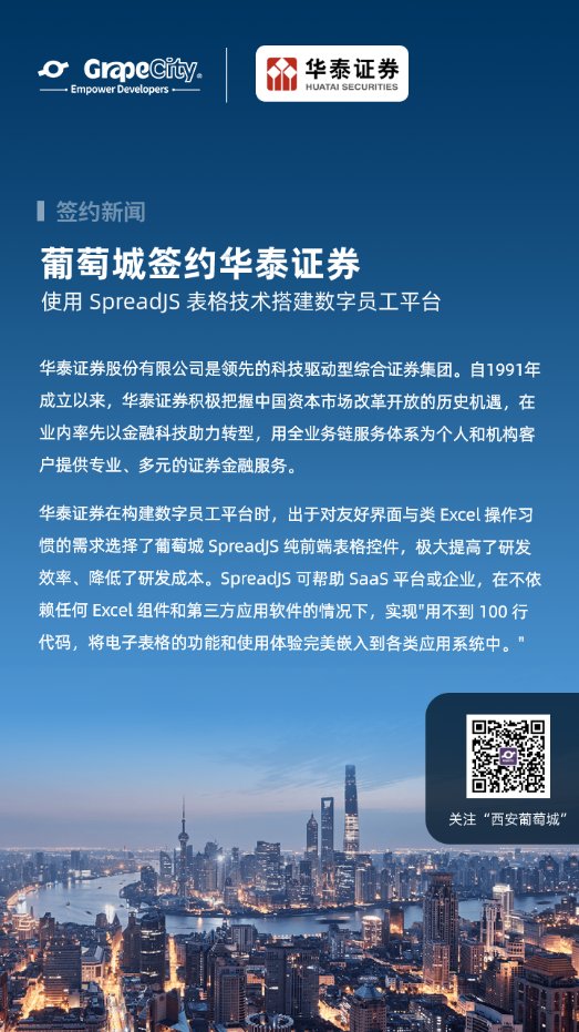 華泰證券使用SpreadJS表格技術搭建數(shù)字員工平臺，促進數(shù)字中國高質量發(fā)展