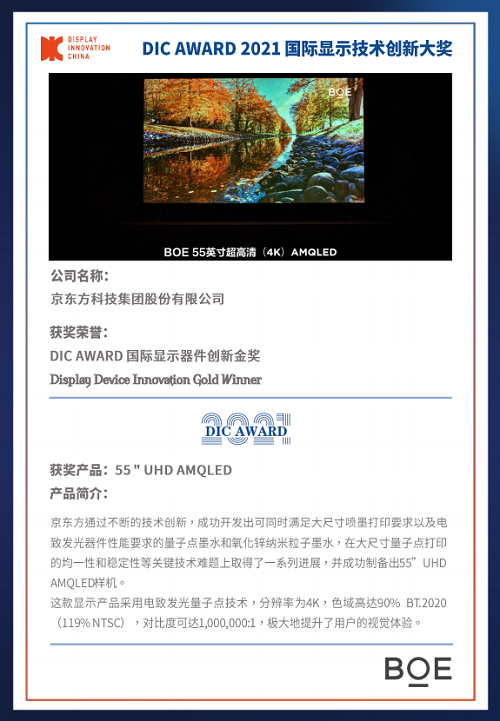 DIC 2021 顯示技術(shù)及應(yīng)用創(chuàng)新展在滬啟幕！DIC AWARD獎項揭曉，這些顯示企業(yè)摘得桂冠！