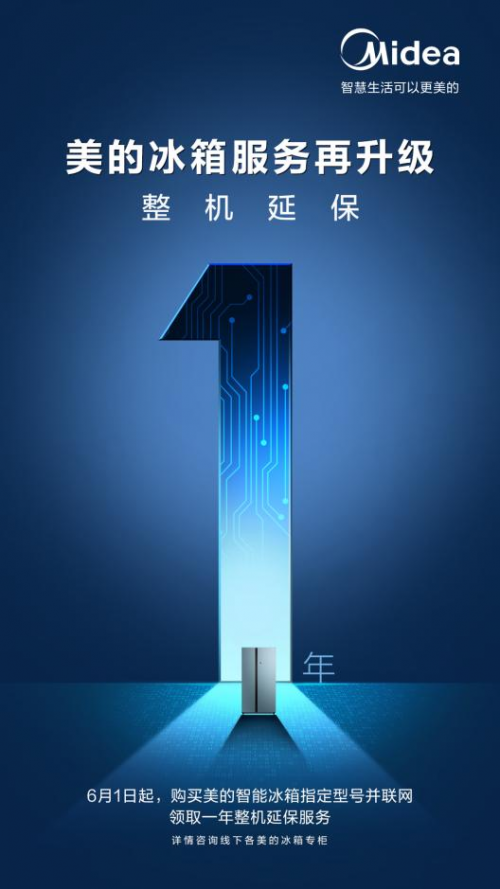 延保1年！美的冰箱率先推出延保政策，讓消費(fèi)者用得安心！