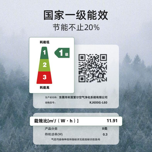 LA600新品問世，全屋循環(huán)凈化，符合國家一級能效