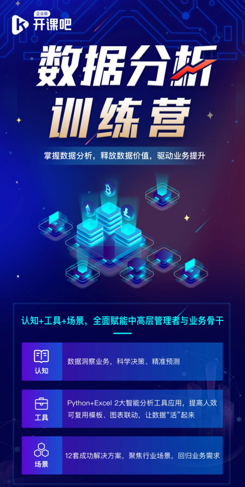 開課吧企業(yè)服務數(shù)據(jù)分析訓練營全面升級，讓數(shù)據(jù)驅動業(yè)務增長