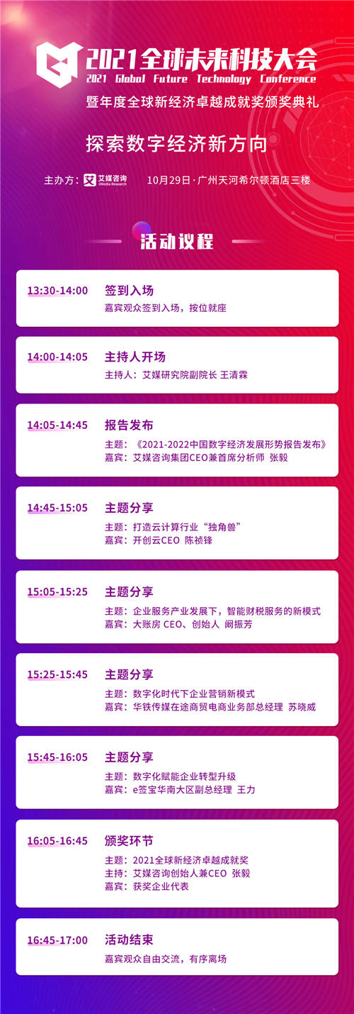洞見數(shù)字經(jīng)濟未來，2021全球未來科技大會將于10月29日隆重舉行
