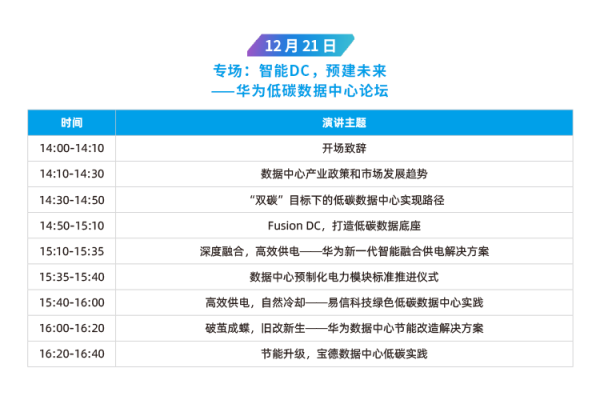 IDCC2021 智能DC，預(yù)建未來(lái) 華為低碳數(shù)據(jù)中心論壇