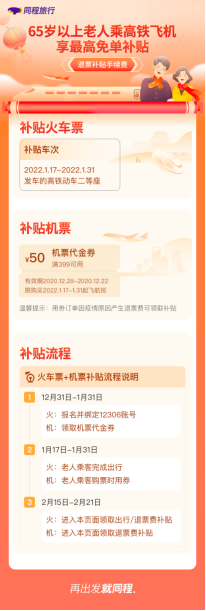 幫助老人實現“反向春運”，同程旅行推出“孝心乘”