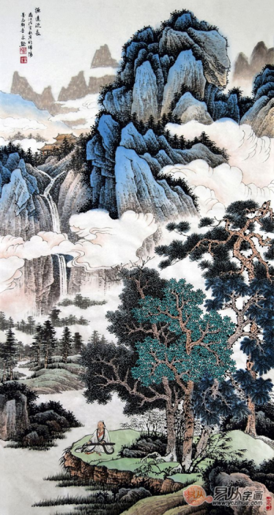 玄關(guān)裝飾掛什么畫？許吉爾手繪山水打造藝術(shù)家居！