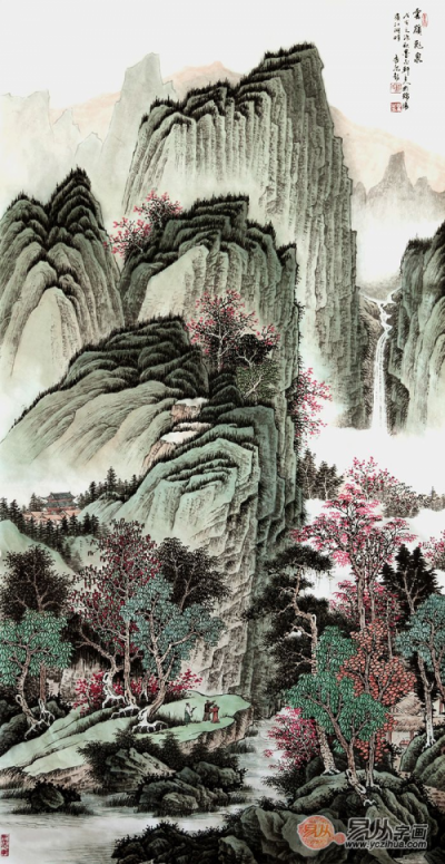 玄關(guān)裝飾掛什么畫？許吉爾手繪山水打造藝術(shù)家居！