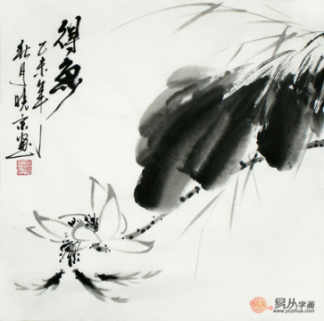 文雅的書房裝飾掛畫，精品水墨寫意花鳥畫作品