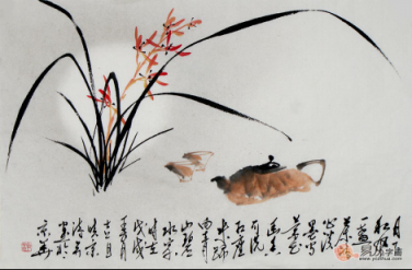 文雅的書房裝飾掛畫，精品水墨寫意花鳥畫作品