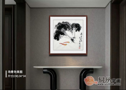 文雅的書房裝飾掛畫，精品水墨寫意花鳥畫作品