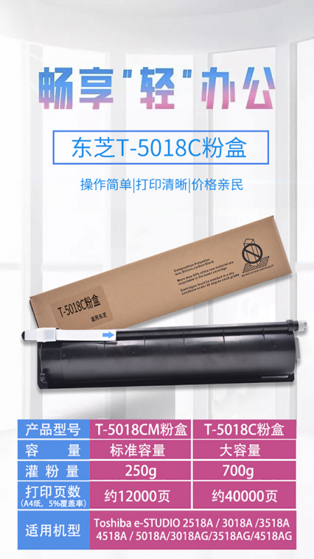 首發(fā)！大手印科技發(fā)布兼容東芝新品彩色復(fù)印機(jī)粉盒T-FC415以T-5018