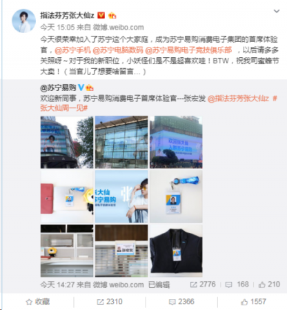 王者榮耀張大仙入職蘇寧，成為消費(fèi)電子首席體驗(yàn)官