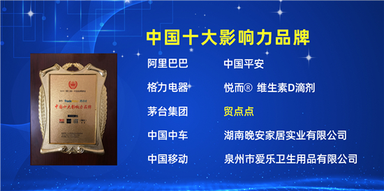 中國十大影響力品牌揭曉 貿(mào)點(diǎn)點(diǎn)強(qiáng)勢(shì)入榜