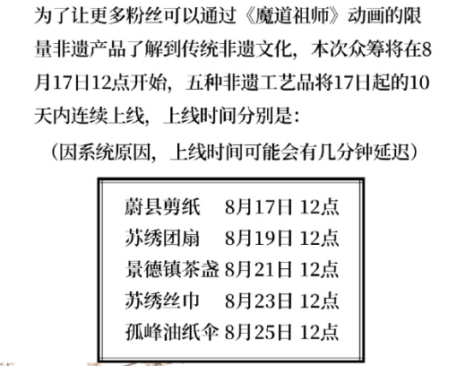 《魔道祖師》動畫工藝品眾籌開啟，摩點助力中國非物質(zhì)文化遺產(chǎn)傳承發(fā)展