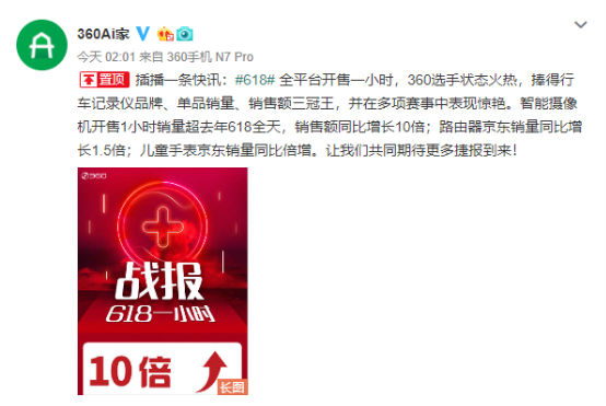 618戰(zhàn)報(bào)出爐：360IoT全線銷量橫掃智能硬件市場