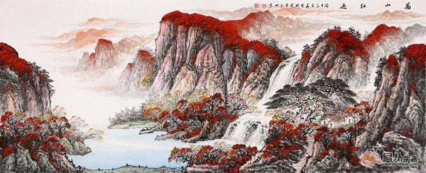 客廳里掛什么字畫好，名家手繪山水畫讓家里沒出新高度