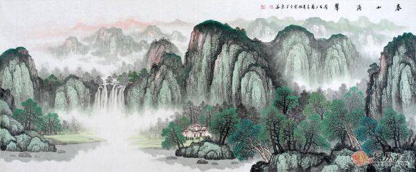 客廳里掛什么字畫好，名家手繪山水畫讓家里沒出新高度