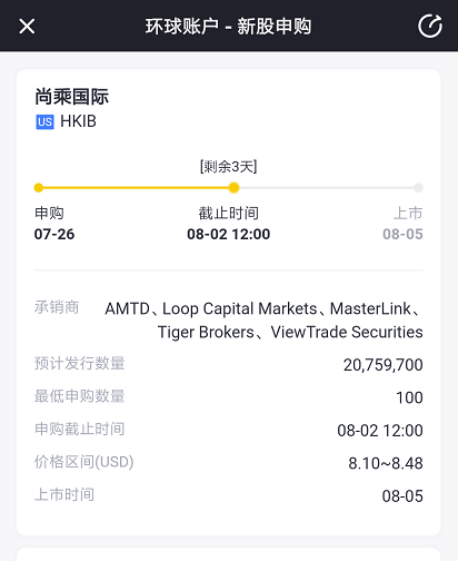 中國(guó)香港領(lǐng)先投行尚乘國(guó)際IPO 老虎證券打新通道已開啟